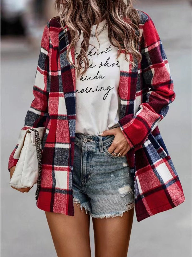Amsoin Lapel Pockets Long Sleeve Coats