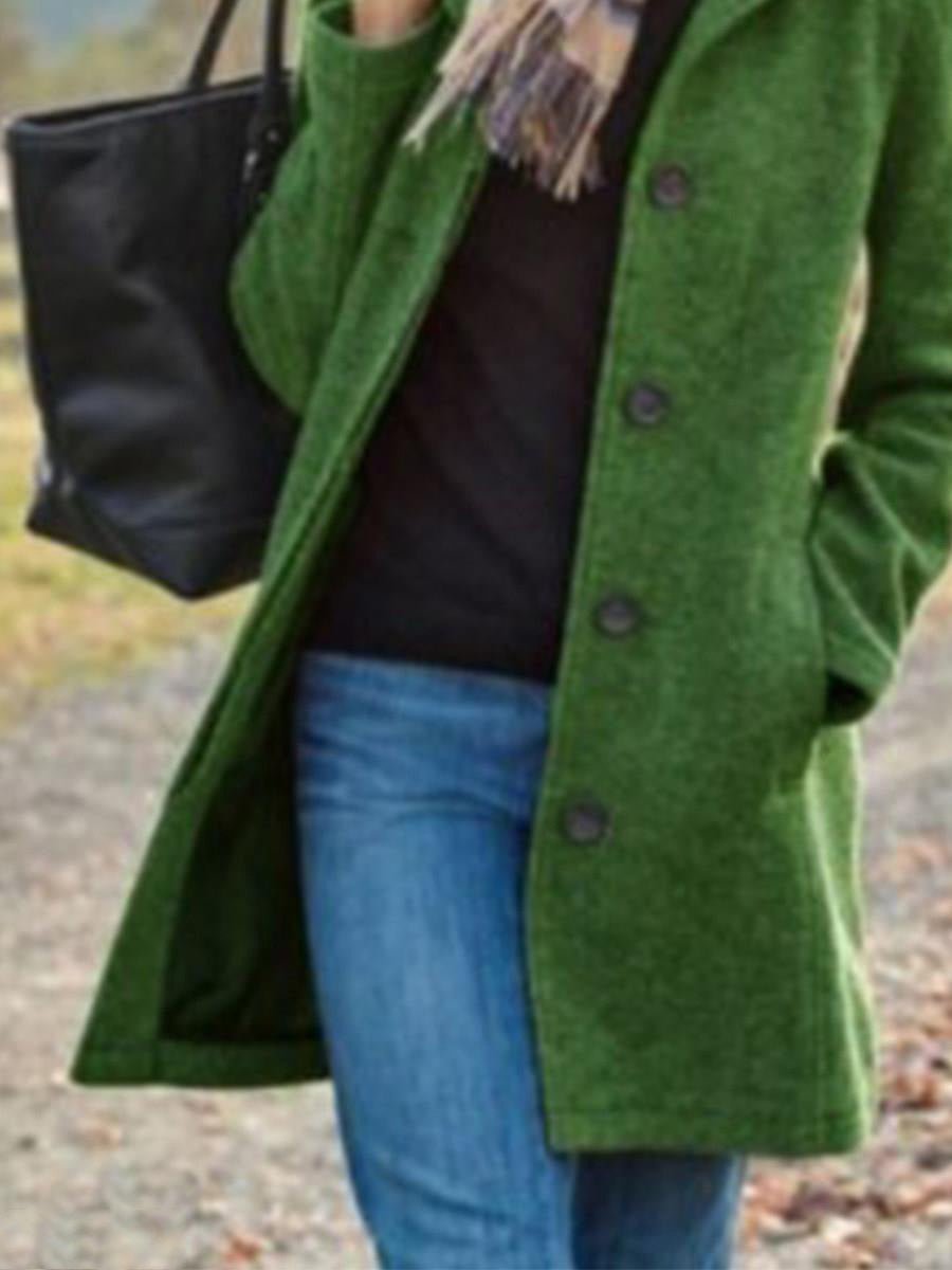Amsoin Button Pocket Wool Coat