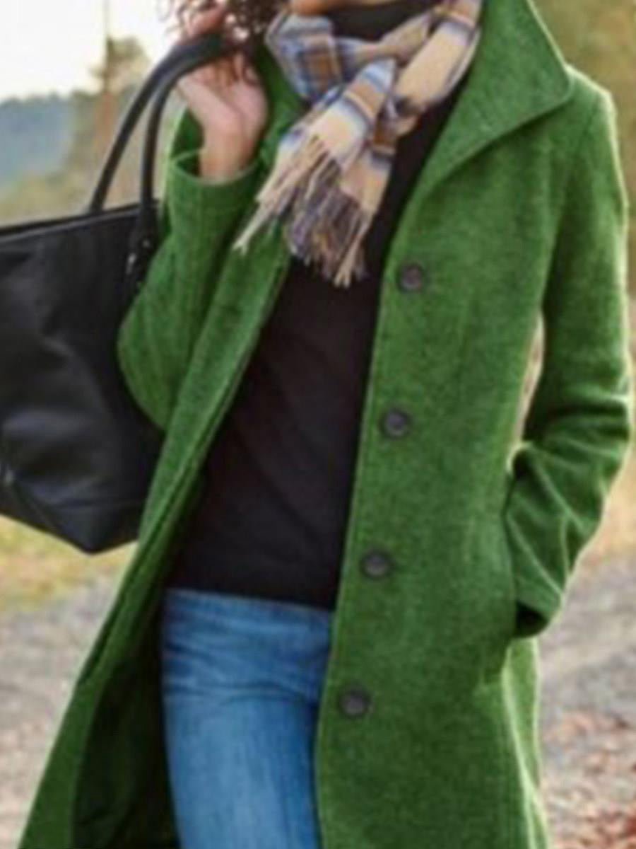 Amsoin Button Pocket Wool Coat