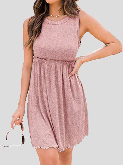 Amsoin High Waist Knit Vest Dress