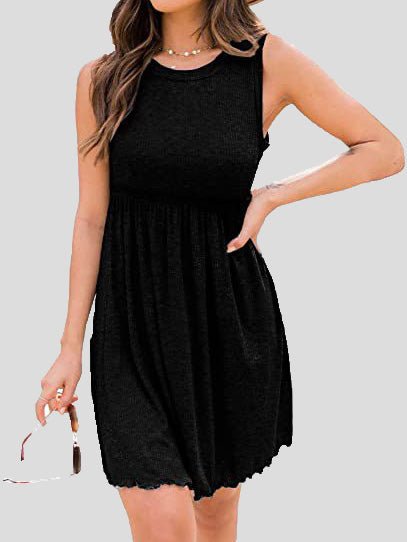 Amsoin High Waist Knit Vest Dress