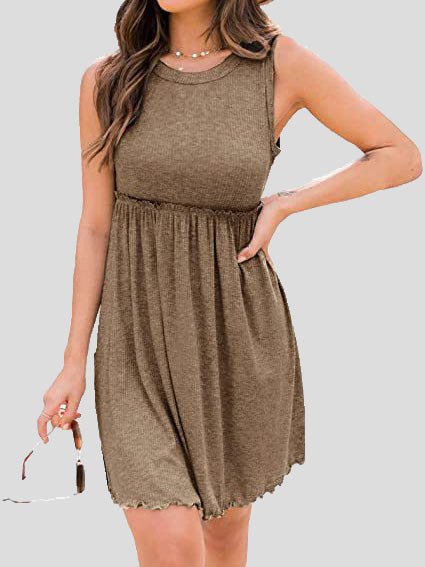 Amsoin High Waist Knit Vest Dress