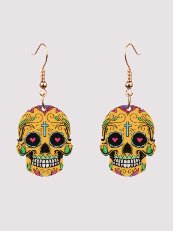 Amsoin Halloween Hip Hop Skull Fear Earrings