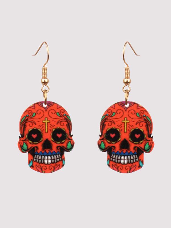 Amsoin Halloween Hip Hop Skull Fear Earrings