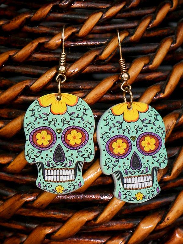 Amsoin Halloween Hip Hop Skull Fear Earrings