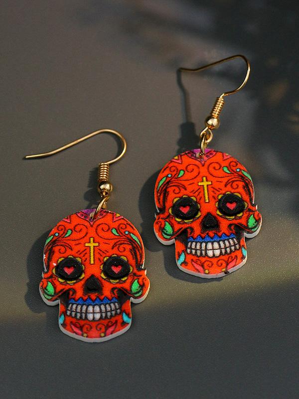 Amsoin Halloween Hip Hop Skull Fear Earrings