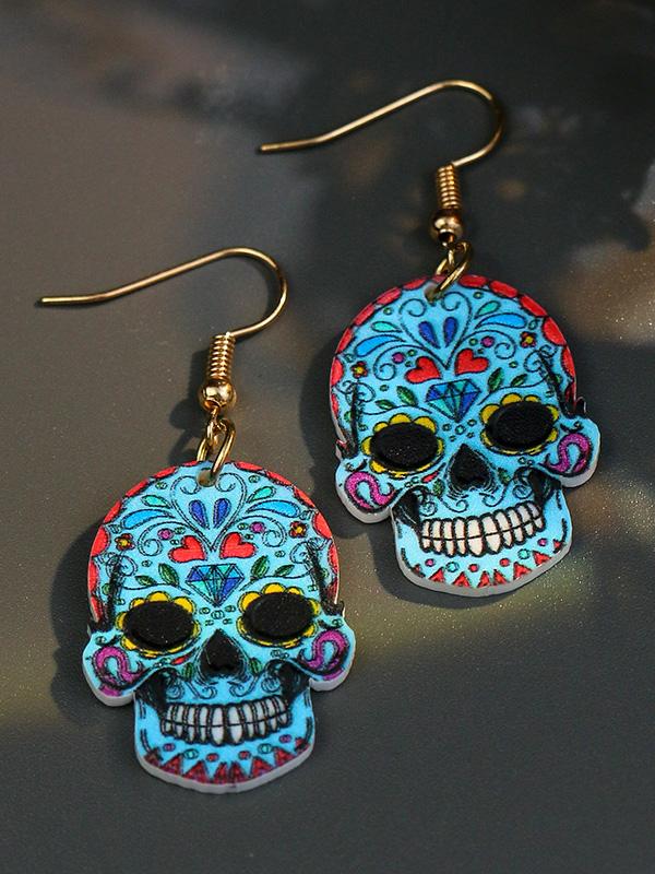 Amsoin Halloween Hip Hop Skull Fear Earrings