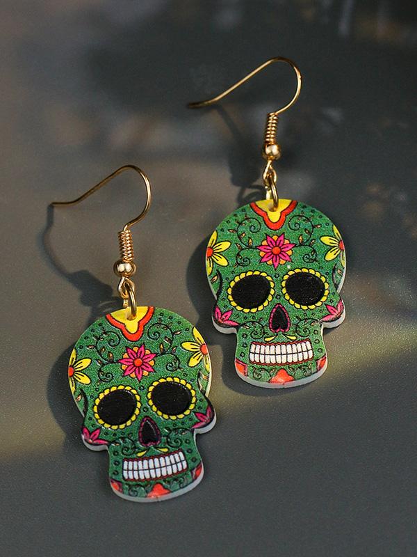 Amsoin Halloween Hip Hop Skull Fear Earrings
