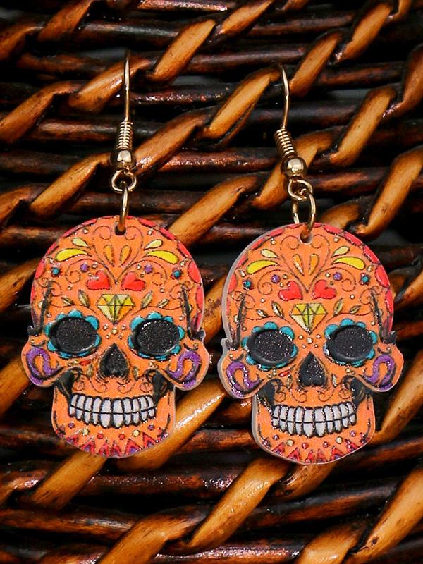 Amsoin Halloween Hip Hop Skull Fear Earrings