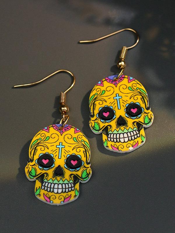 Amsoin Halloween Hip Hop Skull Fear Earrings
