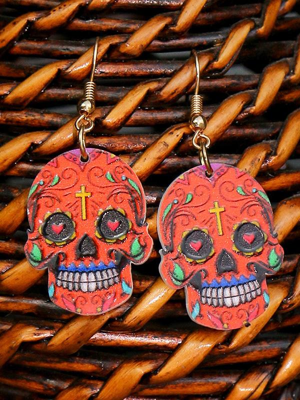 Amsoin Halloween Hip Hop Skull Fear Earrings