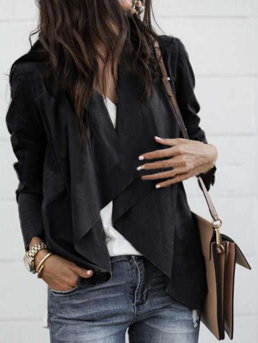 Amsoin Solid Lapel Casual Small Jacket