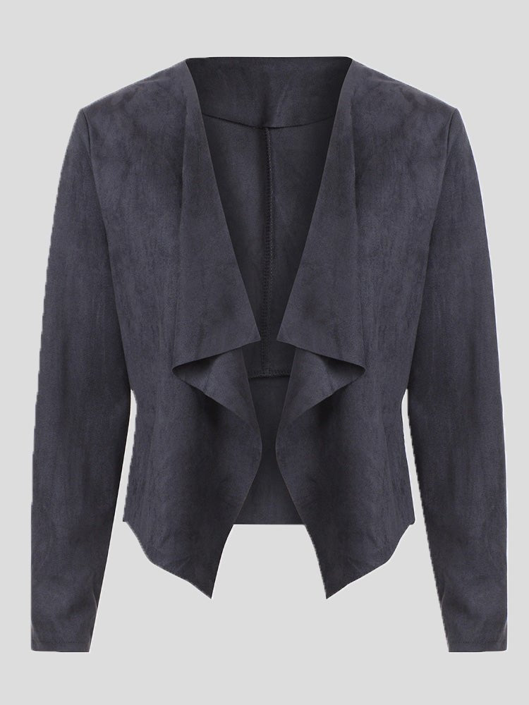 Amsoin Solid Lapel Casual Small Jacket