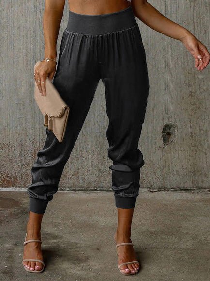 Amsoin Elastic Waist Pocket Casual Pants