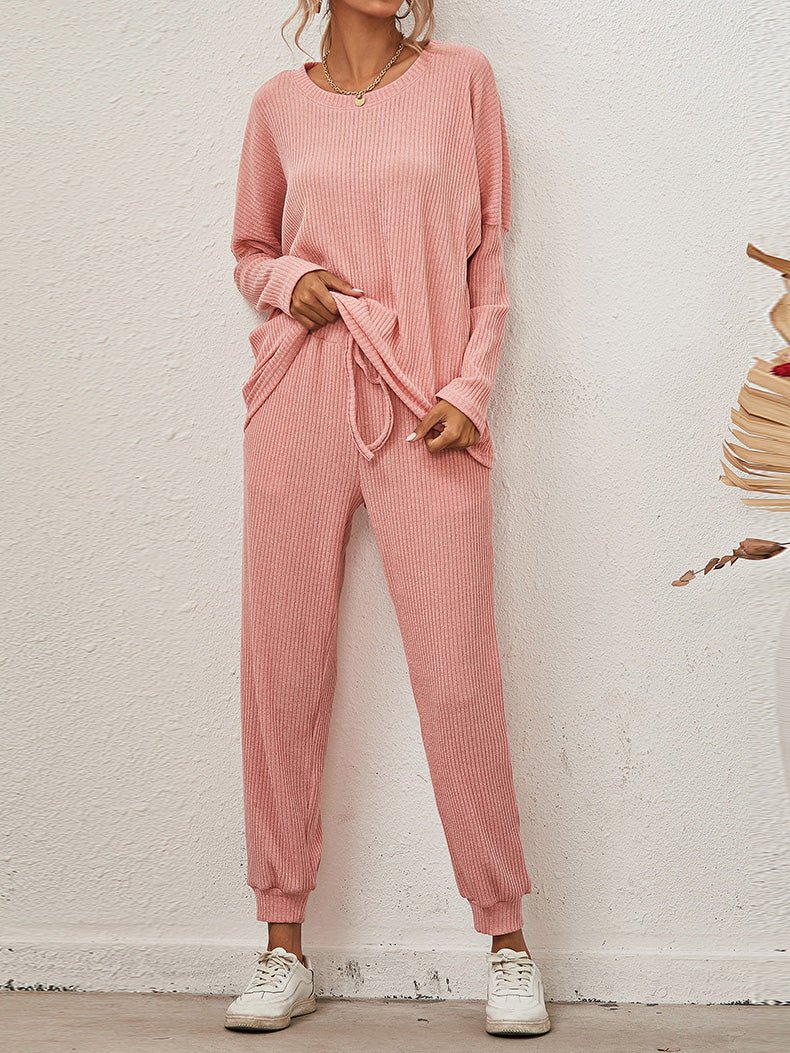 Amsoin Long Sleeve Top & Pants Casual Two-Piece Set(9 colors)