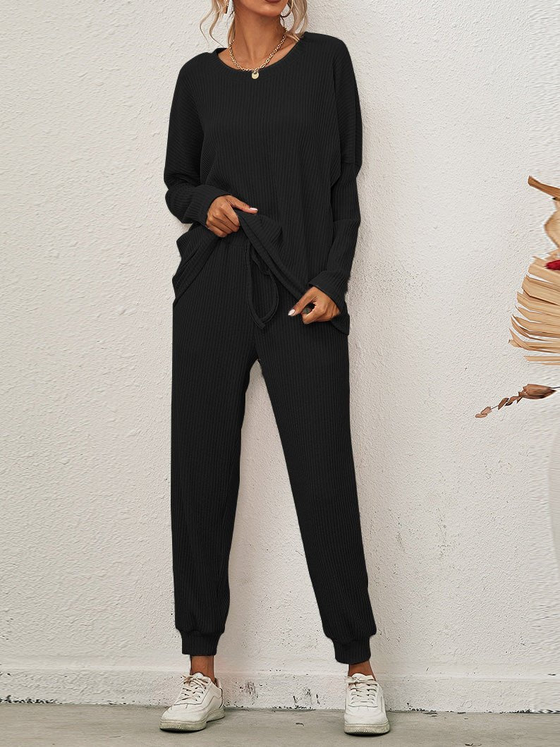 Amsoin Long Sleeve Top & Pants Casual Two-Piece Set(9 colors)