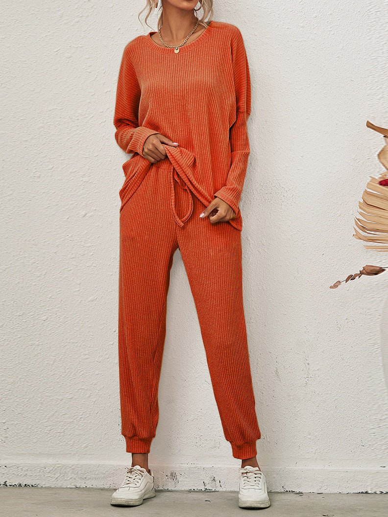 Amsoin Long Sleeve Top & Pants Casual Two-Piece Set(9 colors)