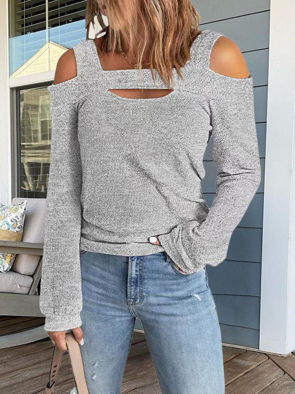 Amsoin Sexy Off Shoulder Long Sleeve T-Shirt
