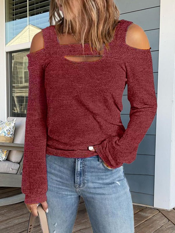 Amsoin Sexy Off Shoulder Long Sleeve T-Shirt